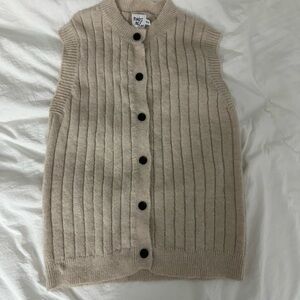 Princess Polly Tan sweater Button-Up Vest